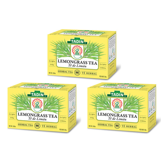 Tadin Tea Té de Limón / Lemongrass. 24 Bags. 0.84 Oz - Pack of 3