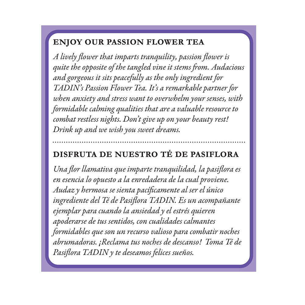 Tadin Tea Kit, Jamaica + Pasiflora + Menta, 25 Bags