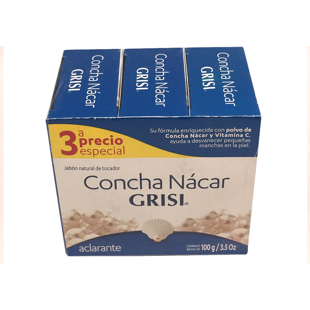 Grisi Soap Jabon Concha Nacar 3.5Oz/100g (Each), TriPack, Pack of 3