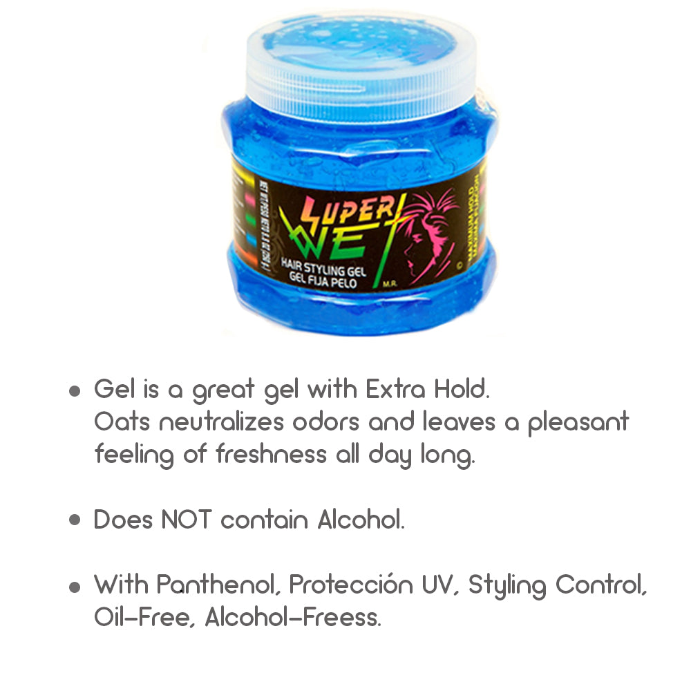 Super Wet Hair Styling Gel, 8.8 Oz / 250 g. Pack of 3