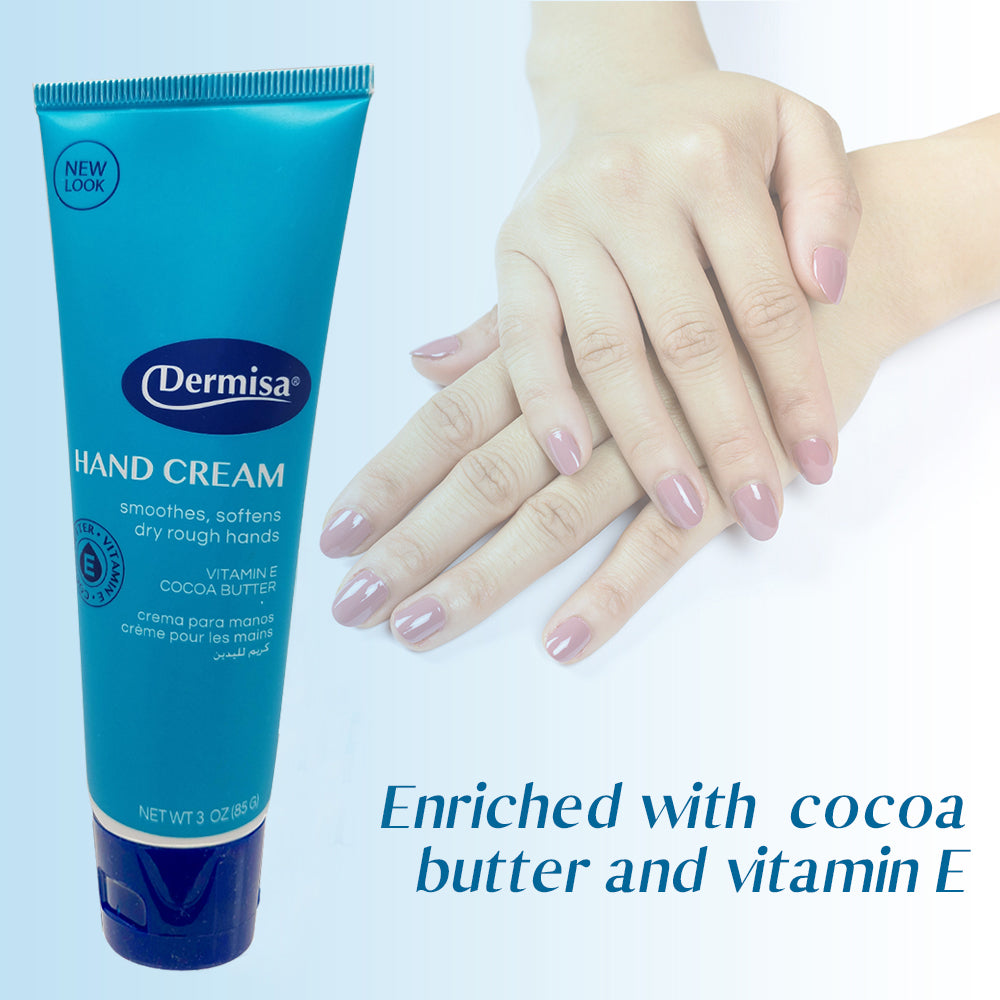 Dermisa Hand Cream with Vitamin-E, Softens and Protects 3 Oz / 85 g. - Pack of 6