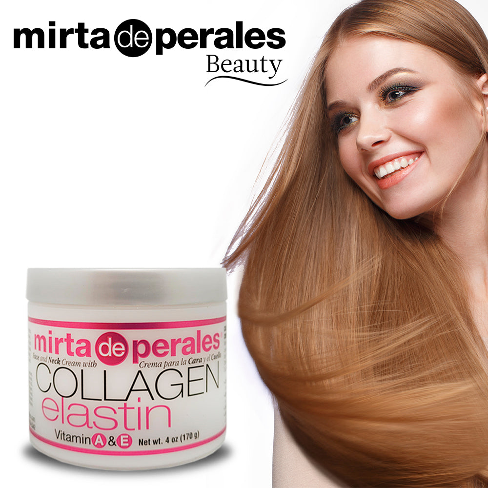 Mirta De Perales Collagen Face & Neck Cream, Anti-aging, Moisturizer, Skincare 4 Oz. Pack of 4