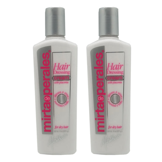 Mirta De Perales Cream Hairdressing Placenta For Dry Hair, Hair Repair 8 Oz. Pack of 2