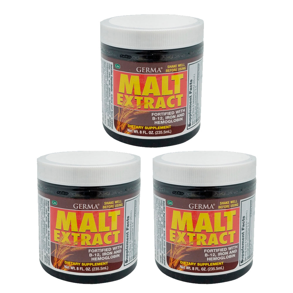 Germa Vitamin Malt Extract / Extracto de Malta con Vitamina 8 Oz - Pack of 3