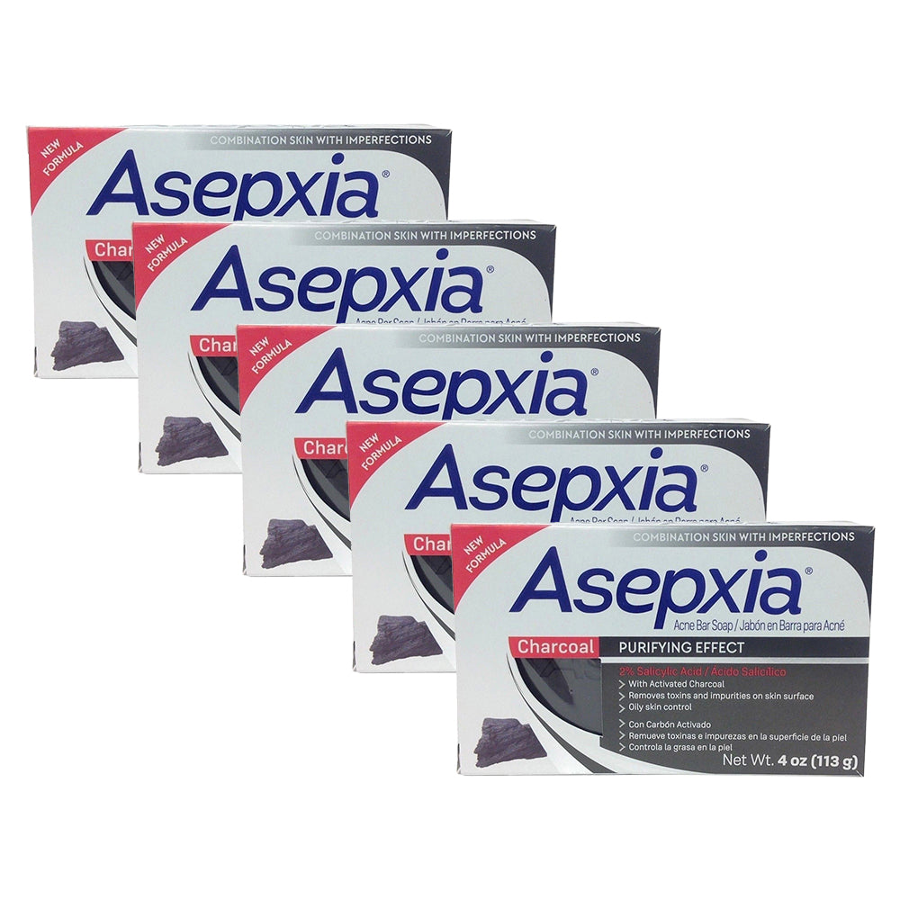 Asepxia Cleasing Bar Charcoal 4 Oz. Pack Of 5