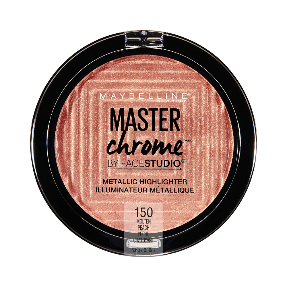 Maybelline Master Chrome Metallic Highlighter Powder Makeup, Molten Gold