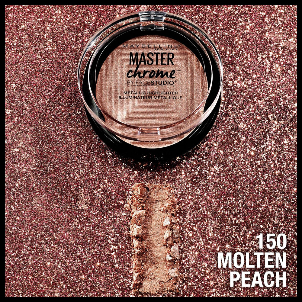 Maybelline Master Chrome Metallic Highlighter Powder Makeup, Molten Gold
