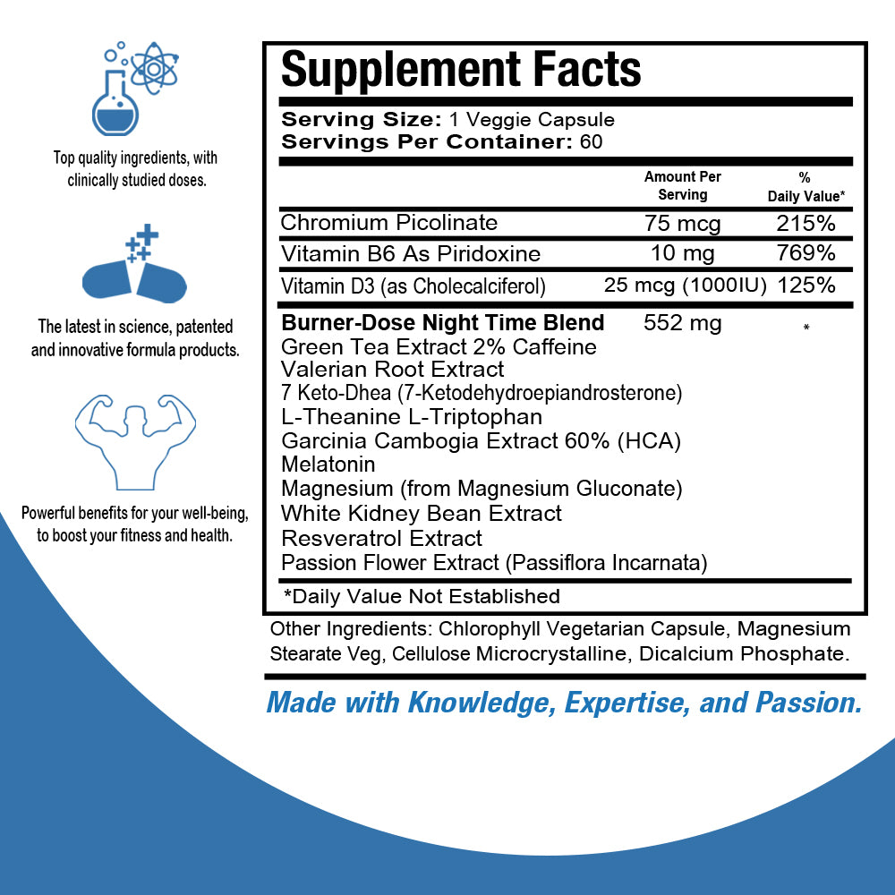 Fat Burner Kit by Health Dose - AM Day Time 120 Capsules & PM  Nighttime 60, (Vegetarian Capsules).