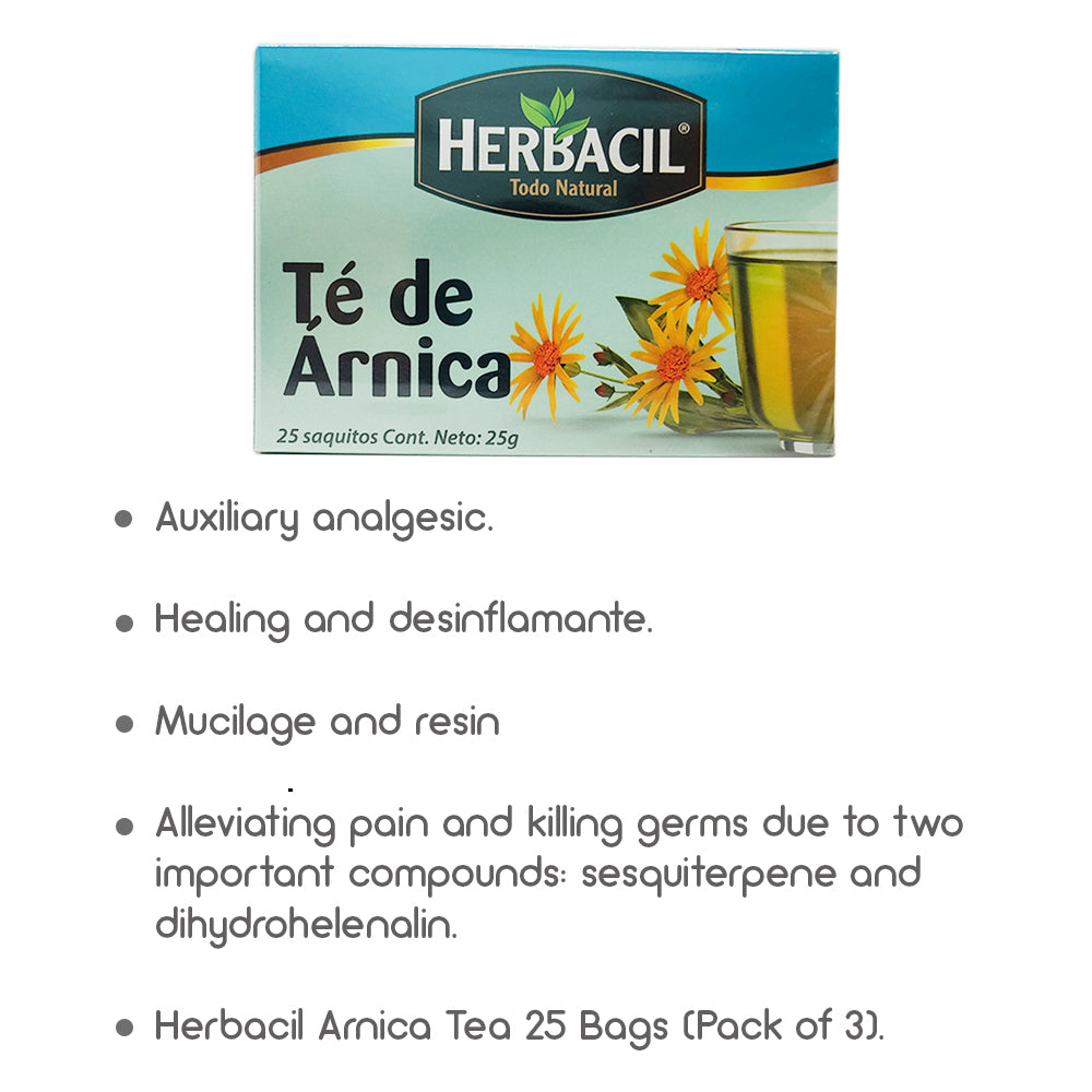 Herbacil Arnica Tea 25-Bags 0.88 Oz / 25 g. 3 Pack