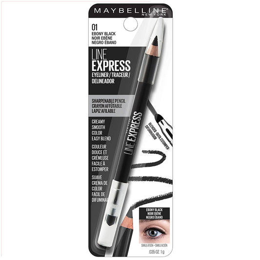 Maybelline New York Wood Pencil Eyeliner Makeup, Ebony Black, 0.035 oz.