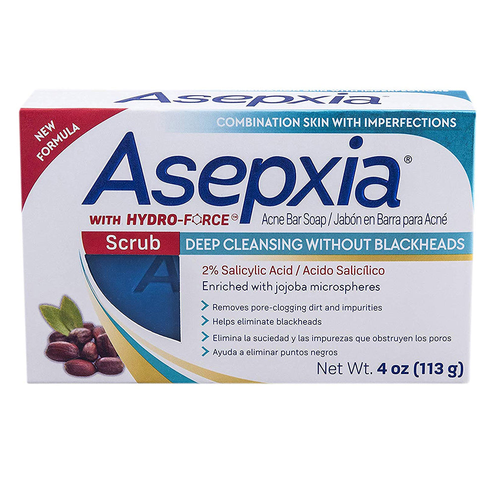 Asepxia Scrub Deep Cleansing Bar, Jabon With Hydro-Force 4oz. - Pack of 2