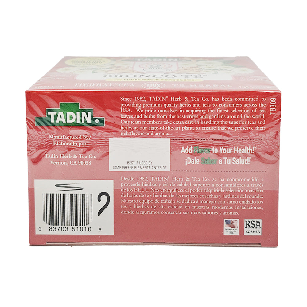 Tadin Tea Bronco Té / Bronco Tea. 24 Bags. 1.01 Oz