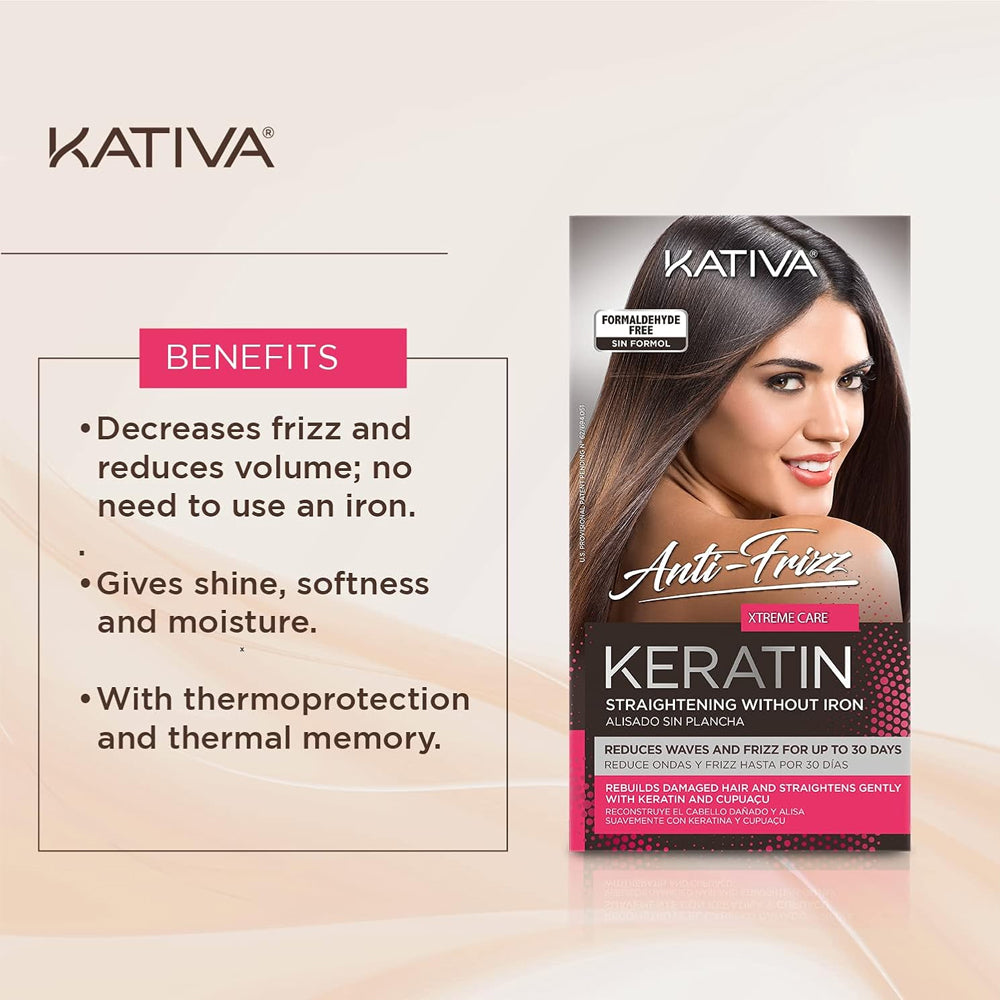 Kativa Straightening Antifrizz Xtreme Care Kit - Ultimate Frizz Control & Smooth Hair, 1 Kit