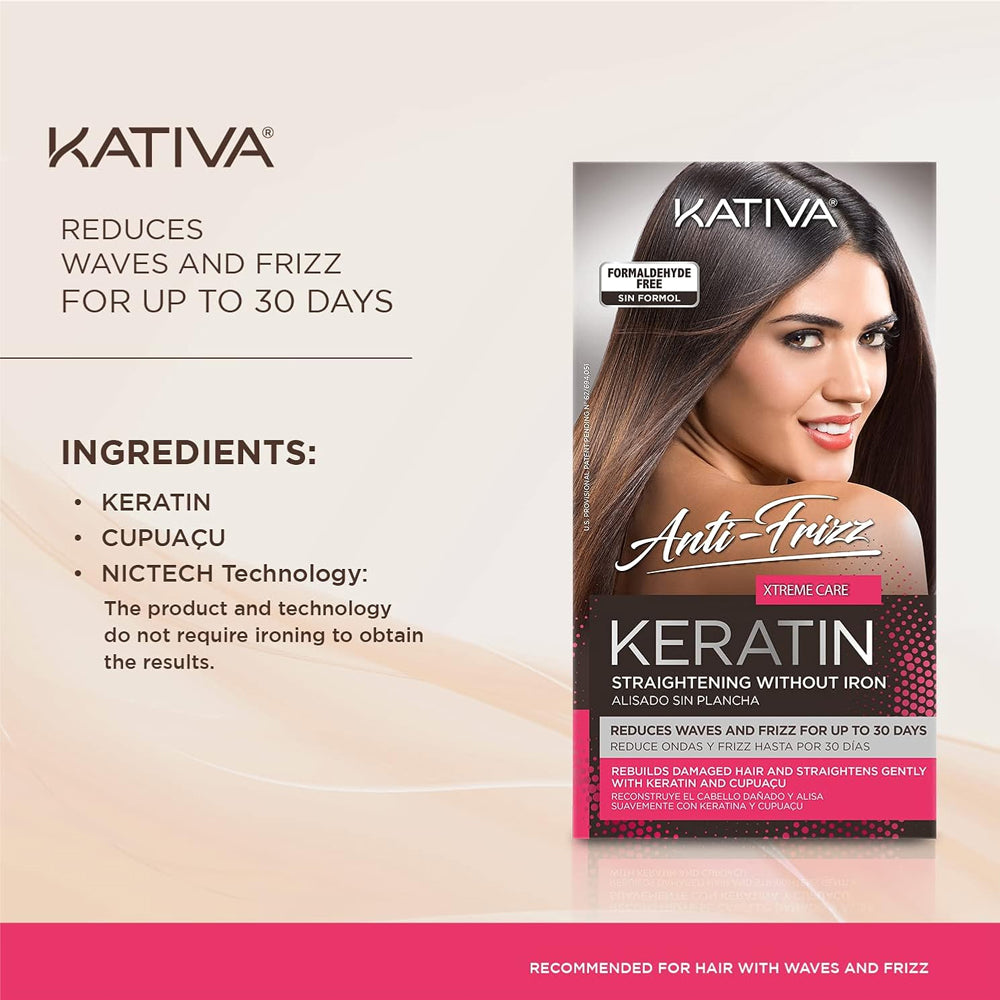 Kativa Straightening Antifrizz Xtreme Care Kit - Ultimate Frizz Control & Smooth Hair, 1 Kit
