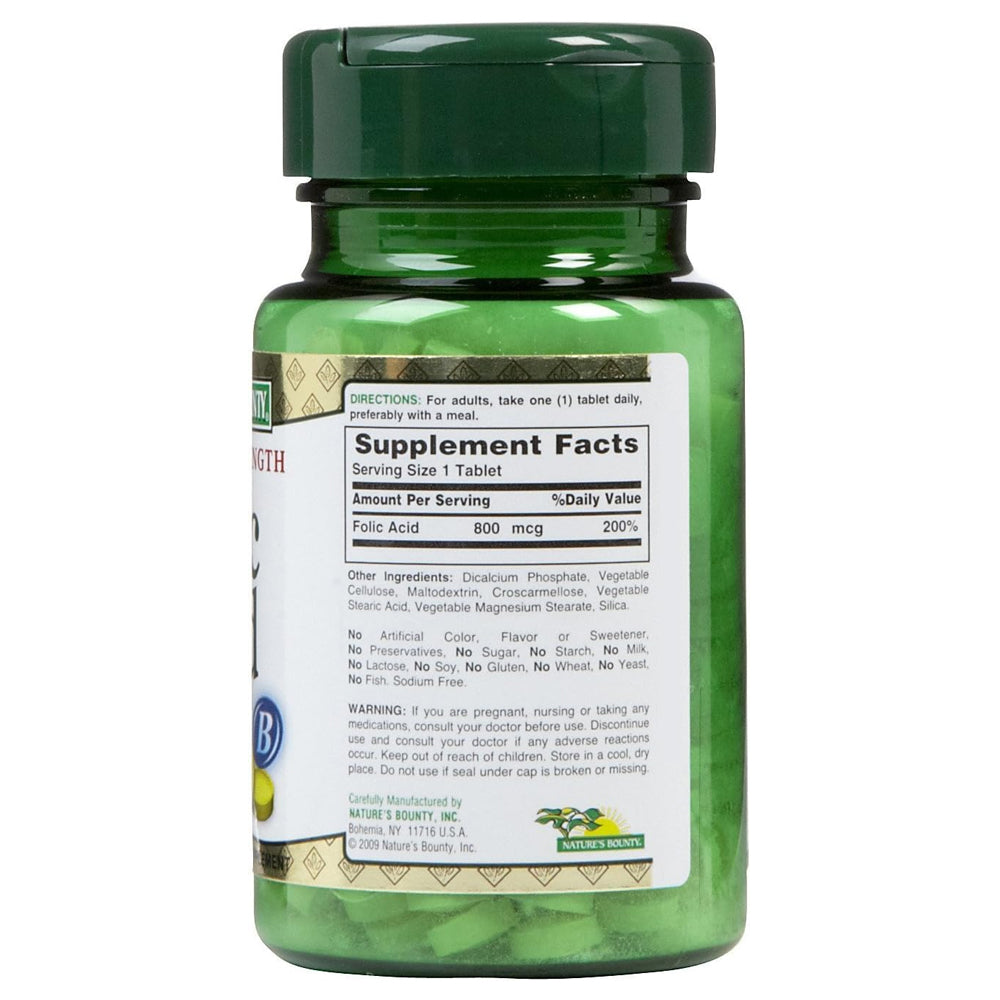 Nature's Bounty Folic Acid  800 mcg - 250 Tablets