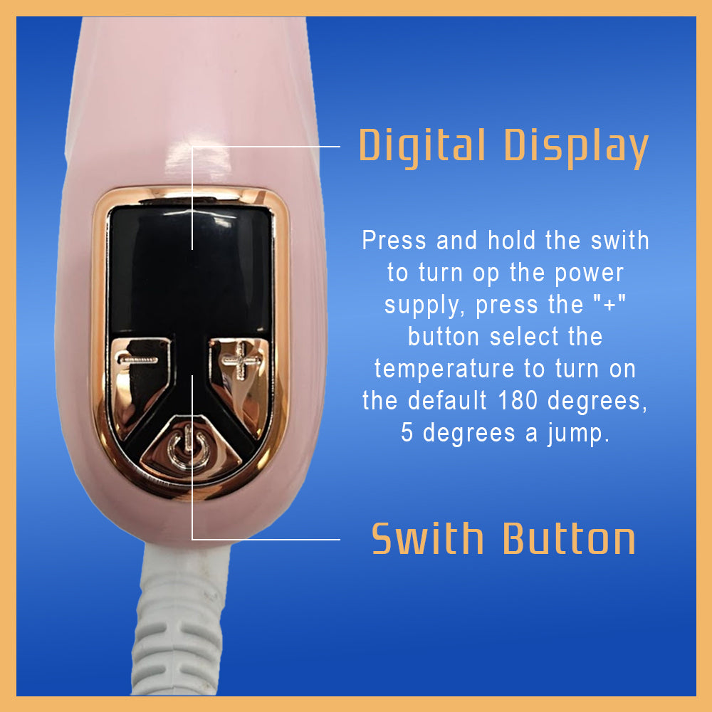 SdBeauty Automatic Rotating Curling Iron Creates Perfect Waves, Pink/Gold Color.