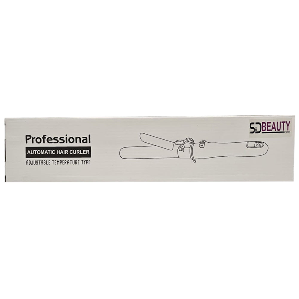 SdBeauty Automatic Rotating Curling Iron Creates Perfect Waves, Pink/Gold Color.