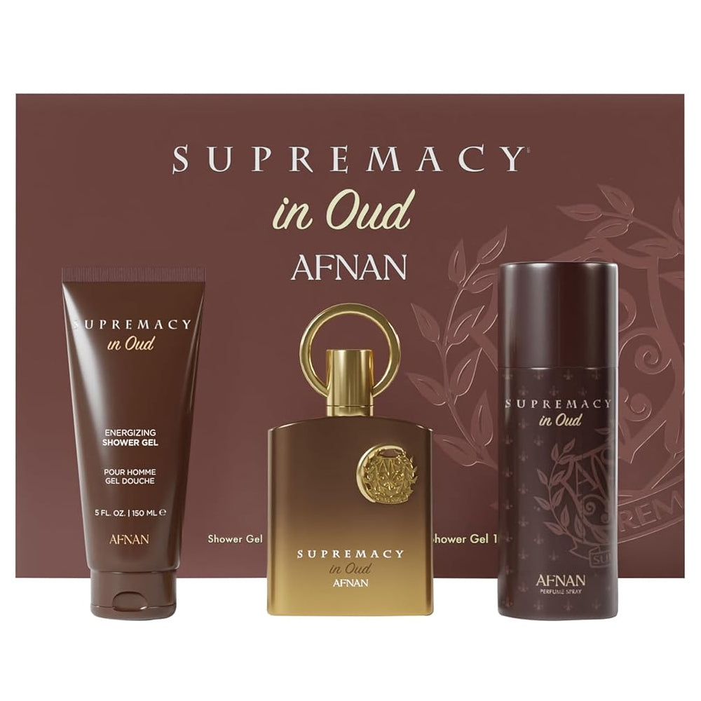 Afnan Supremacy In Oud 3.4 Edp U + 5.0 S/G + 5.0 Deo Spray  (128660)