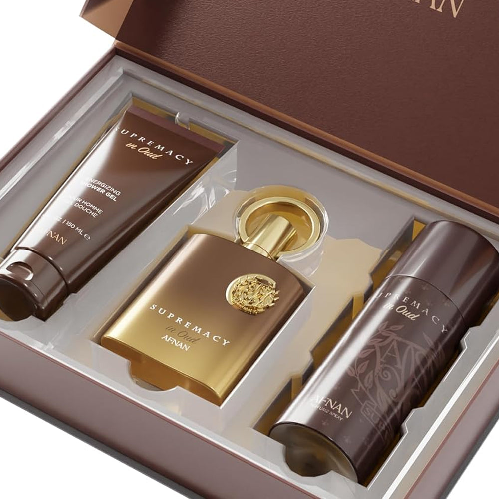 Afnan Supremacy In Oud 3.4 Edp U + 5.0 S/G + 5.0 Deo Spray  (128660)