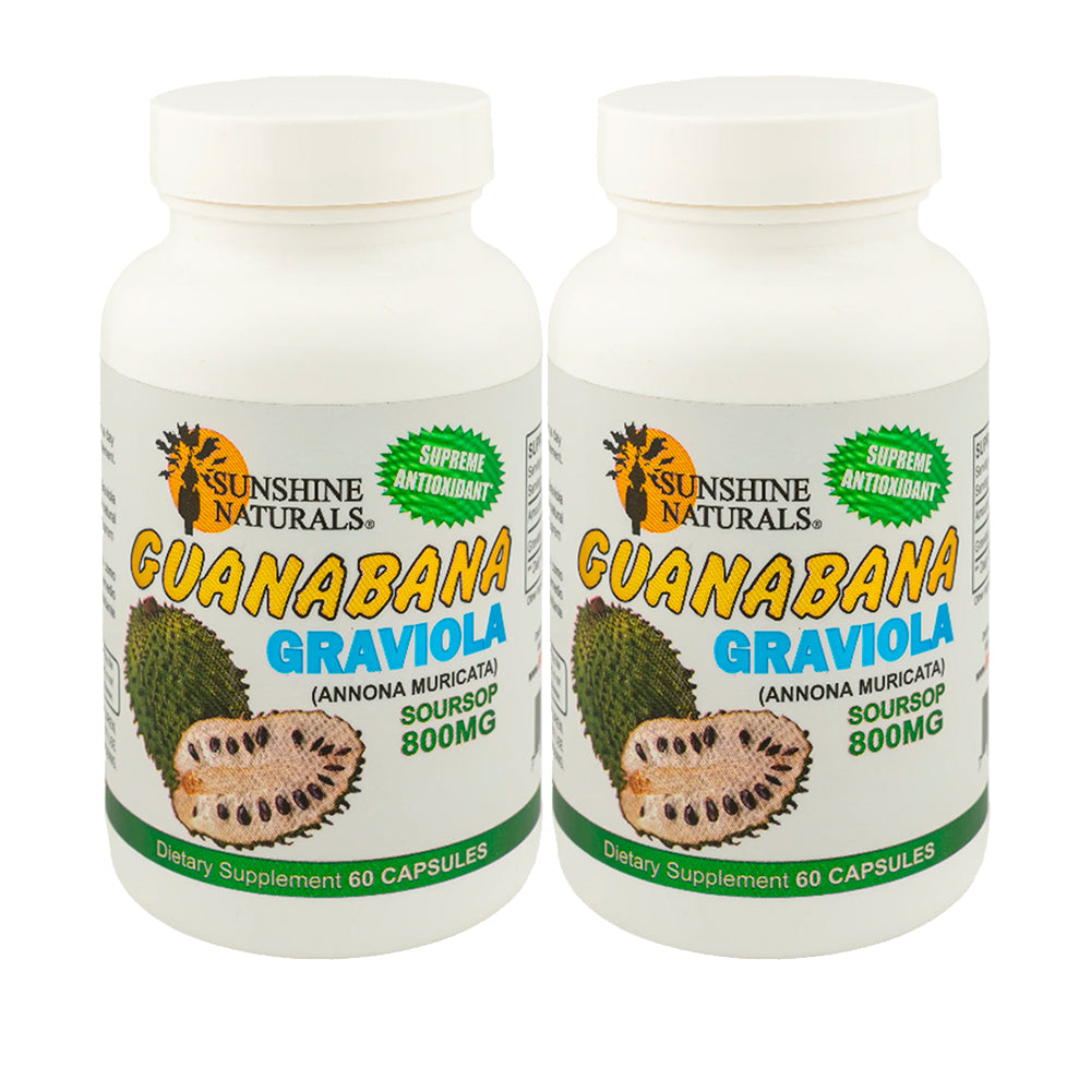 Sunshine Naturals Guanabana (Graviola), 60 Capsules, Pack of 2