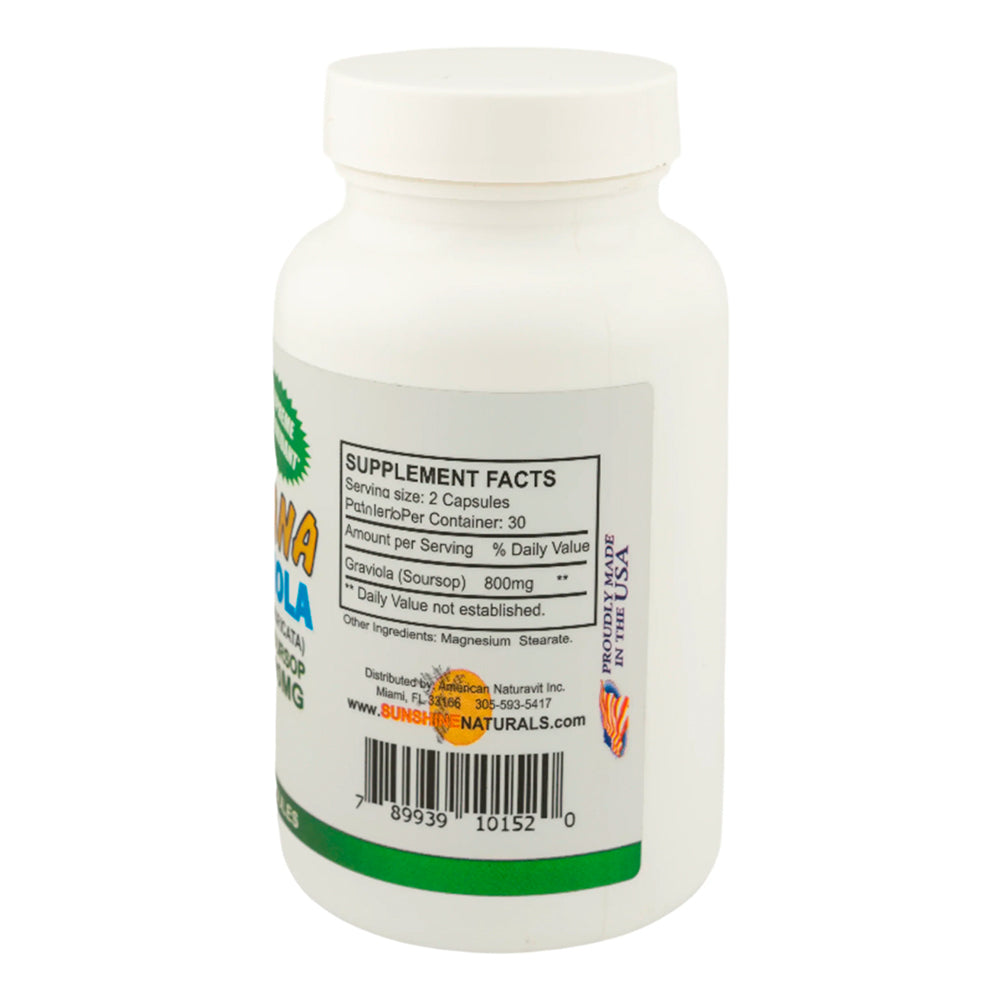 Sunshine Naturals Guanabana (Graviola), 60 Capsules, Pack of 2