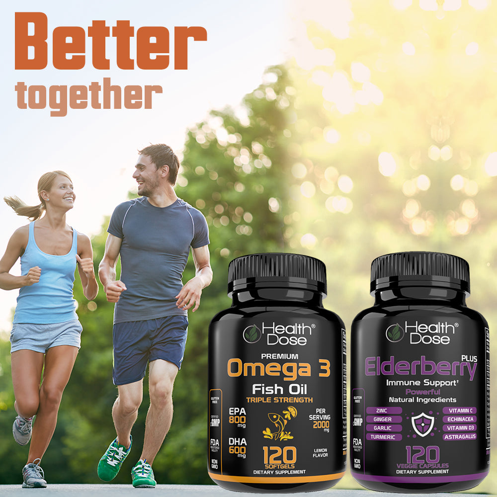 Health Dose Premium Omega 3 Fish Oil Triple Strength x 120 Softgels - Pack of 2