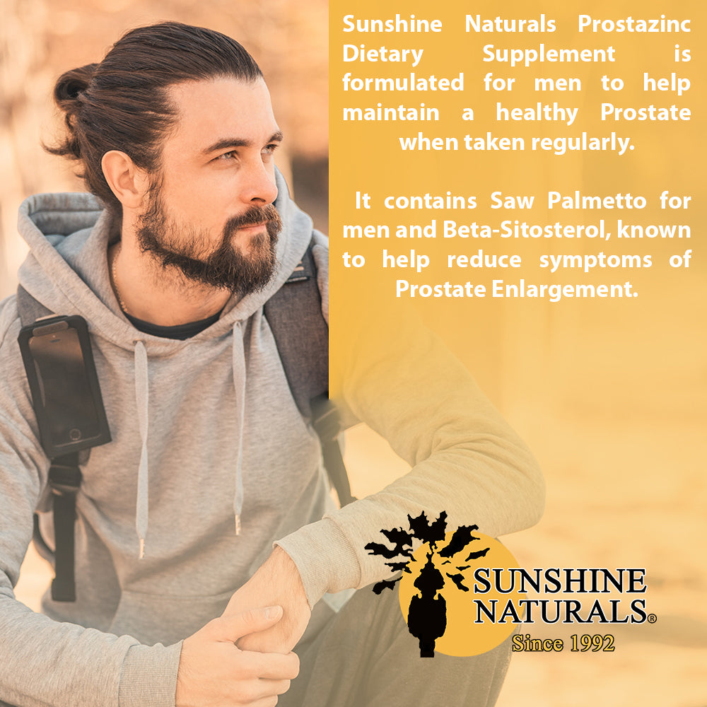 Sunshine Naturals Prostazinc Supplement. Promotes Good Prostate Health. 60 Caps