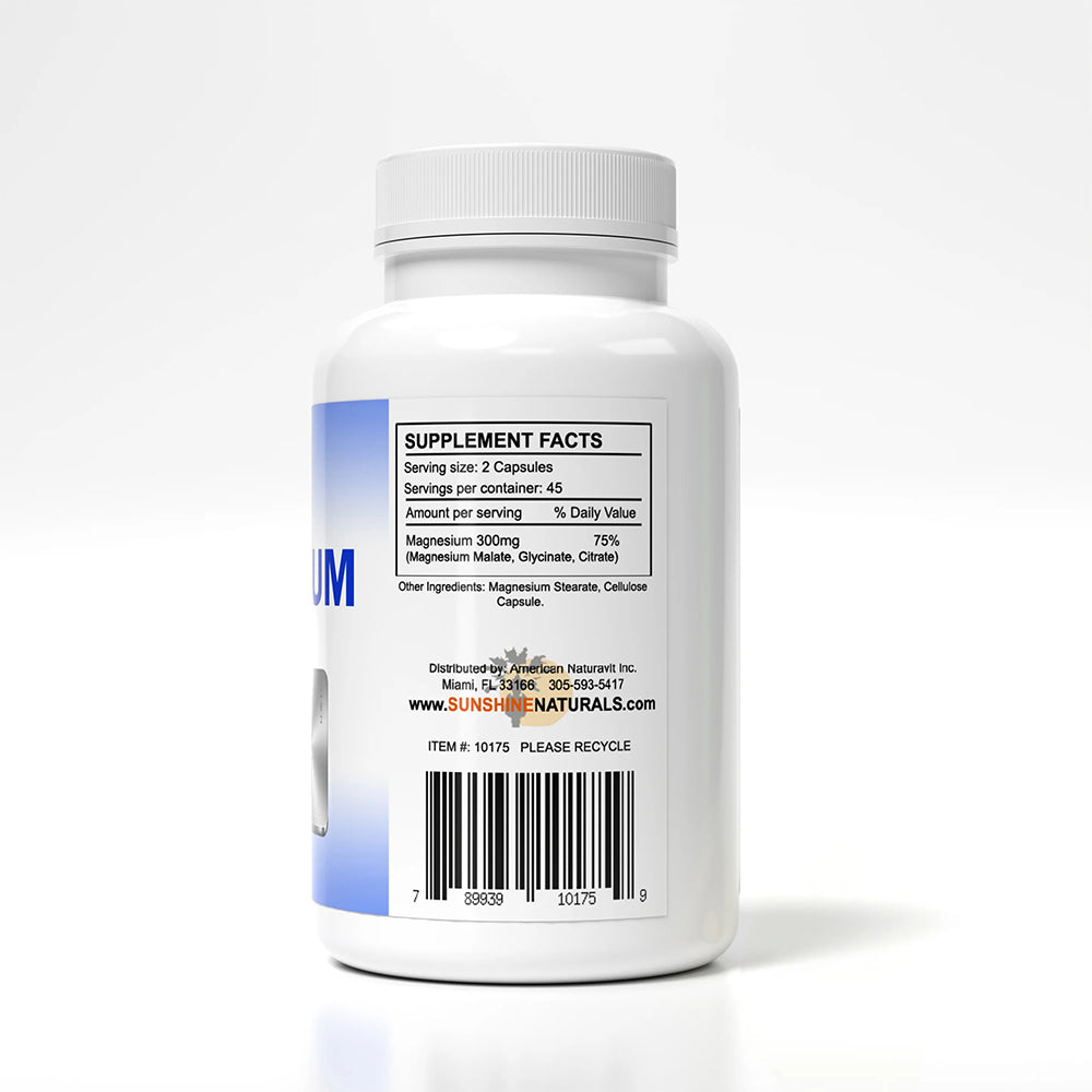 Sunshine Naturals Supplement. Triple Magnesium Complex 300mg x 90 caps