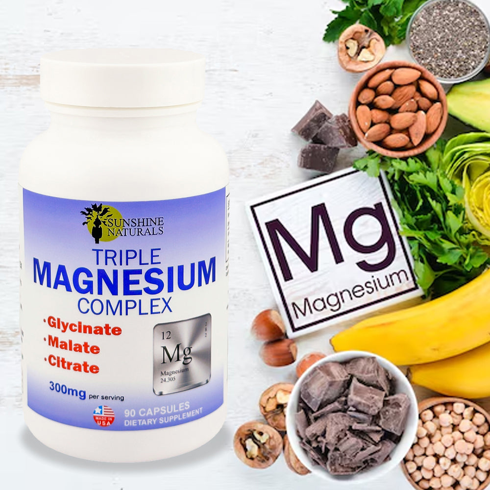 Sunshine Naturals Supplement. Triple Magnesium Complex 300mg x 90 caps