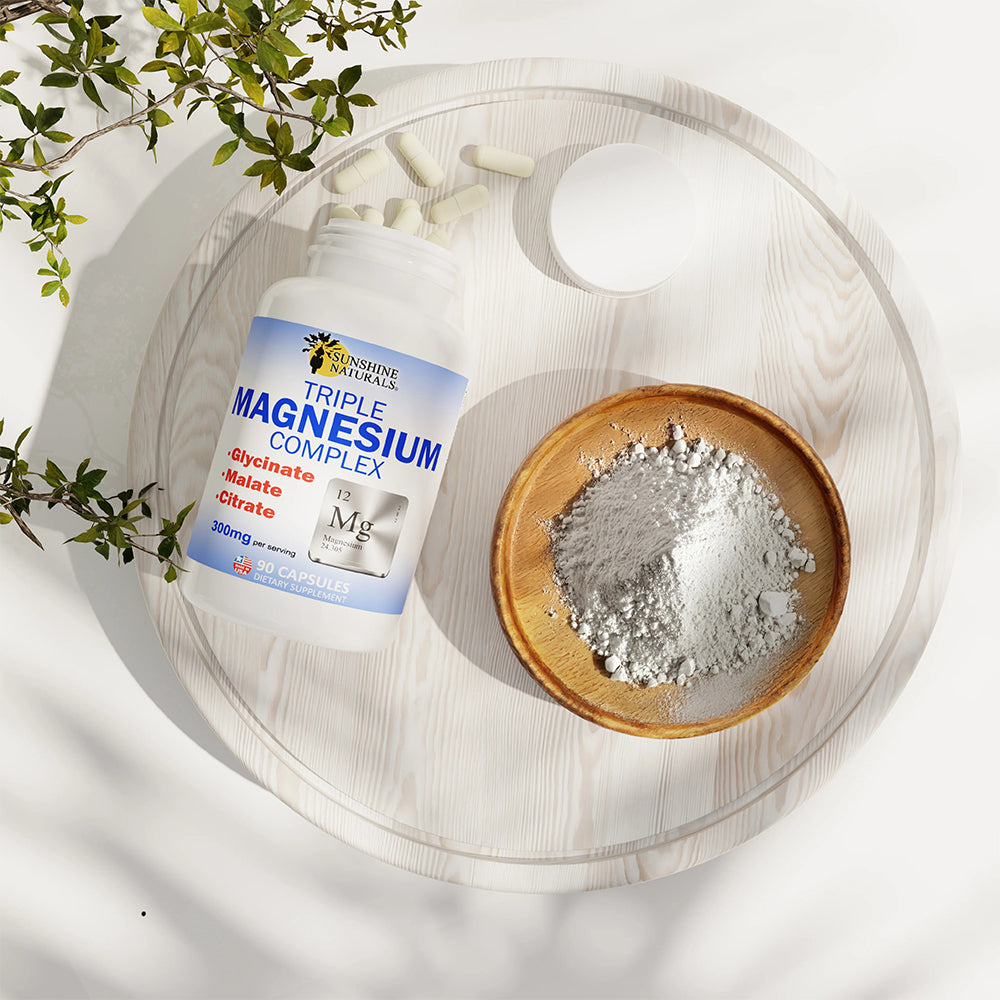 Sunshine Naturals Supplement. Triple Magnesium Complex 300mg x 90 caps