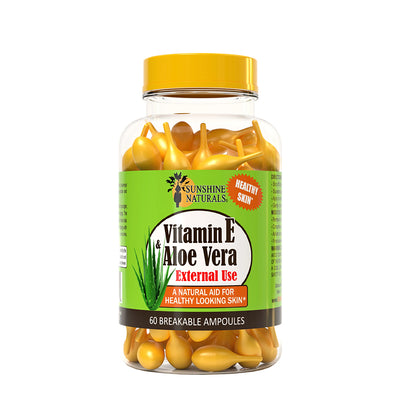 Sunshine Naturals Vitamin E and Aloe Vera Moisturizer. For Dry Skin. 60 Vials