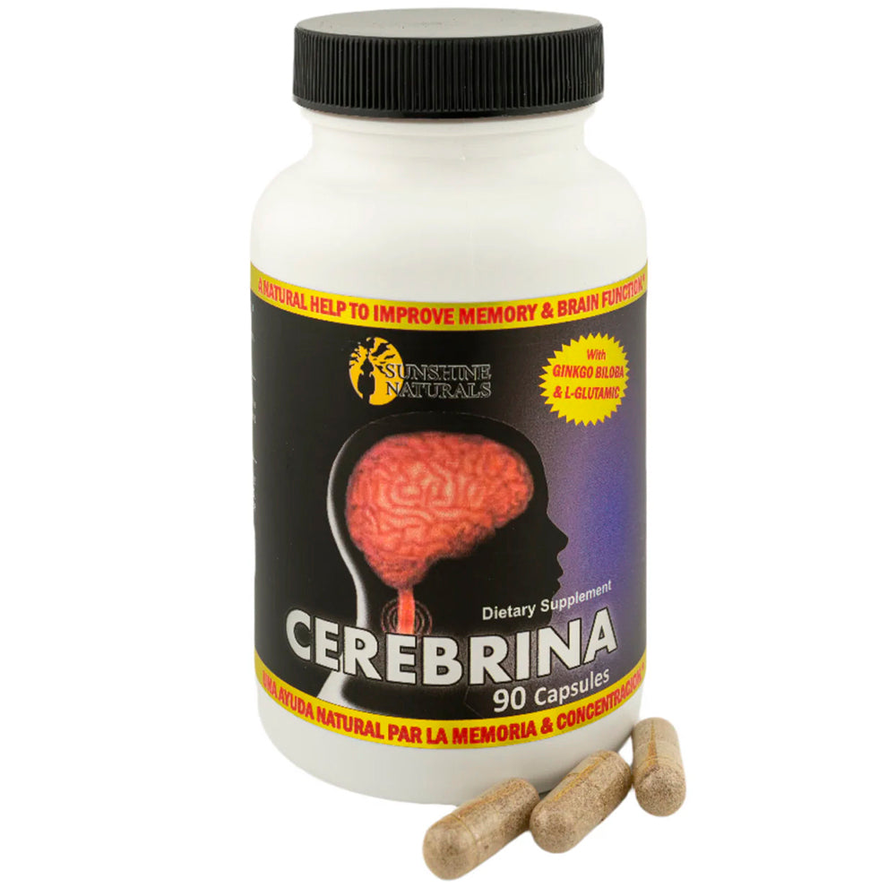 Sunshine Naturals Cerebrina With Ginkgo Biloba & L-Glutamic 90 Capsules