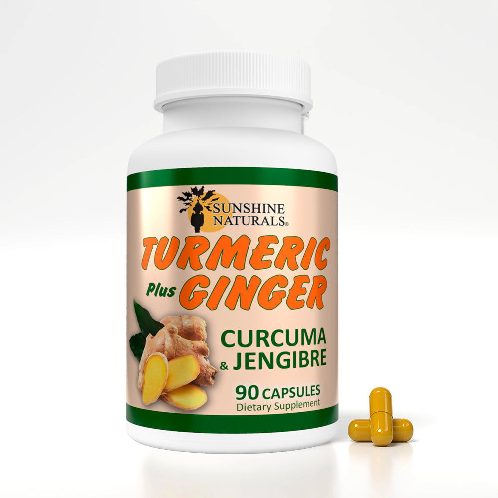 Sunshine Naturals Turmeric plus Ginger Supplement. Strong Antioxidant. 90 Caps