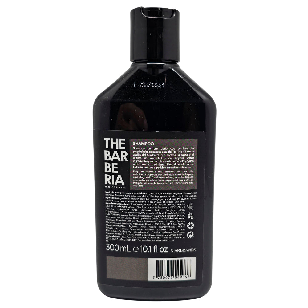 The Barberia Shampoo Anti-Dandruff & Anti-Hair Loss, 10.1 fl oz Tea Tree oil +  Biotin & Arginine