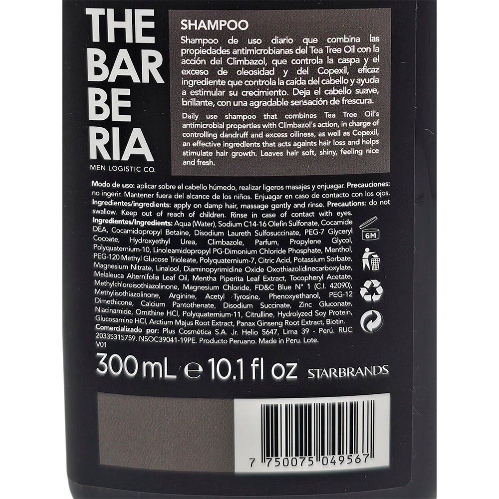 The Barberia Shampoo Anti-Dandruff & Anti-Hair Loss, 10.1 fl oz Tea Tree oil +  Biotin & Arginine