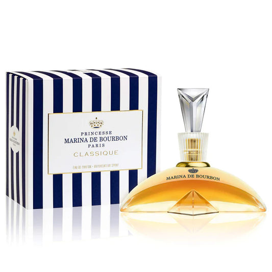 Marina de Bourbon Classique by Princesse Marina de Bourbon | Eau de Parfum Spray | Fragrance for Women | Floral and Fruity Scent with Notes of Exotic Fruits and Vanilla | 100 mL / 3.4 fl oz