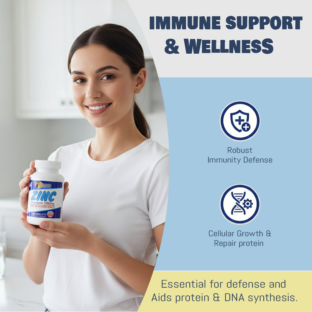 Sunshine Naturals Zinc Gluconate. Strong Immune System Booster. 100 mg. 120 Tabs