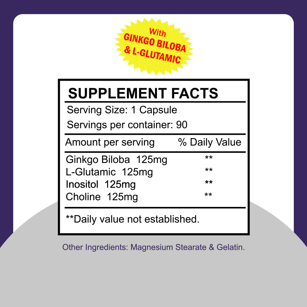 Sunshine Naturals Cerebrina With Ginkgo Biloba & L-Glutamic 90 Capsules