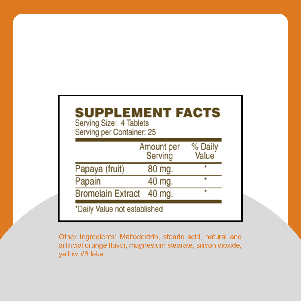 Sunshine Naturals Papaya Enzyme Chewable 100 Tablets