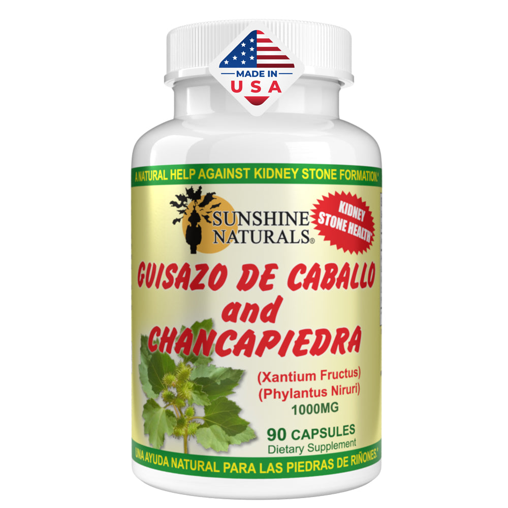 Sunshine Naturals Chanca Piedra with Guisazo de Caballo, Traditional Stone Breaker Herb, Kidney and Urinary Tract Support Supplement, 1000 mg Proprietary Blend, 90 Capsules. Pack of 5
