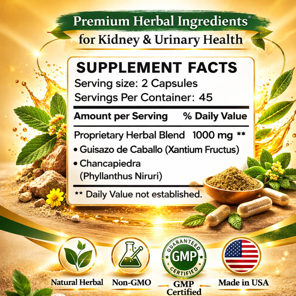 Sunshine Naturals Chanca Piedra with Guisazo de Caballo, Traditional Stone Breaker Herb, Kidney and Urinary Tract Support Supplement, 1000 mg Proprietary Blend, 90 Capsules. Pack of 5