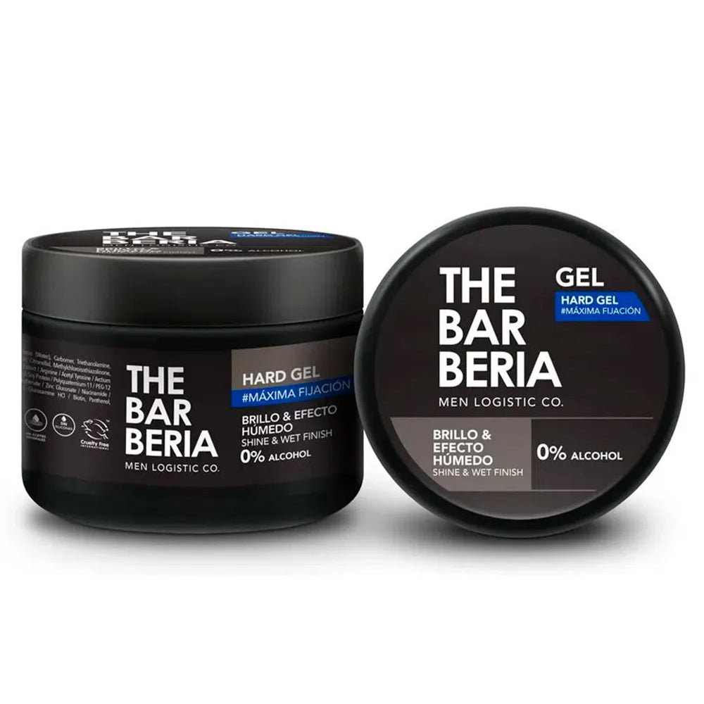 The Barberia Maximum Hold Gel, Shine & Wet Finish, 3.3 fl oz 0% alcohol