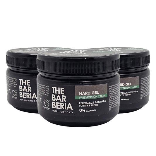 The Barberia Hair Loss Prevention Gel, Strengthens & repairs, 3.3 fl oz 0% alcohol. Pack of 3