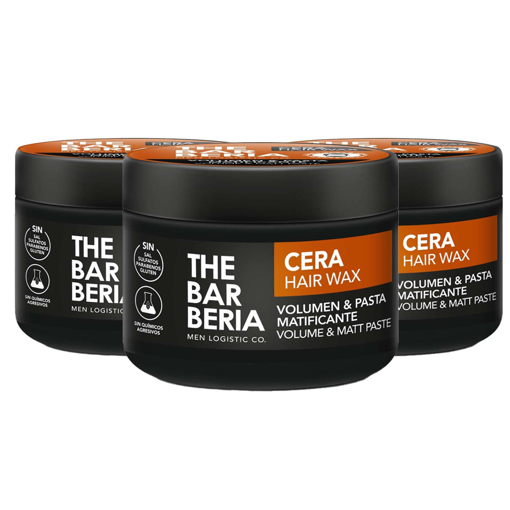 The Barberia Volume & Matte Paste Hair Wax, 2.4 fl oz Hair, beard & mustache. Pack of 3