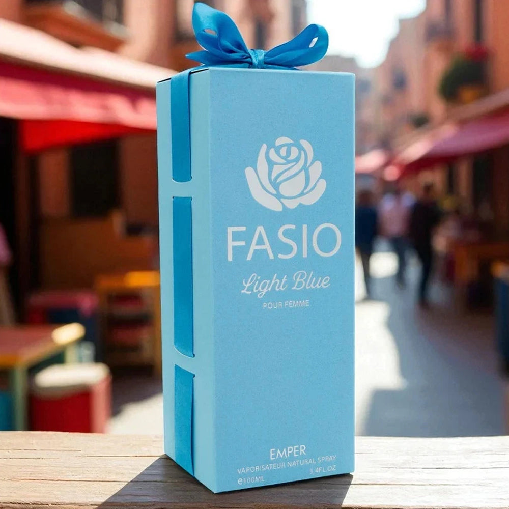 Emper Fasio Blue Eau de Parfum for Women 3.4 oz - Refreshing Tropical & Floral Fragrance