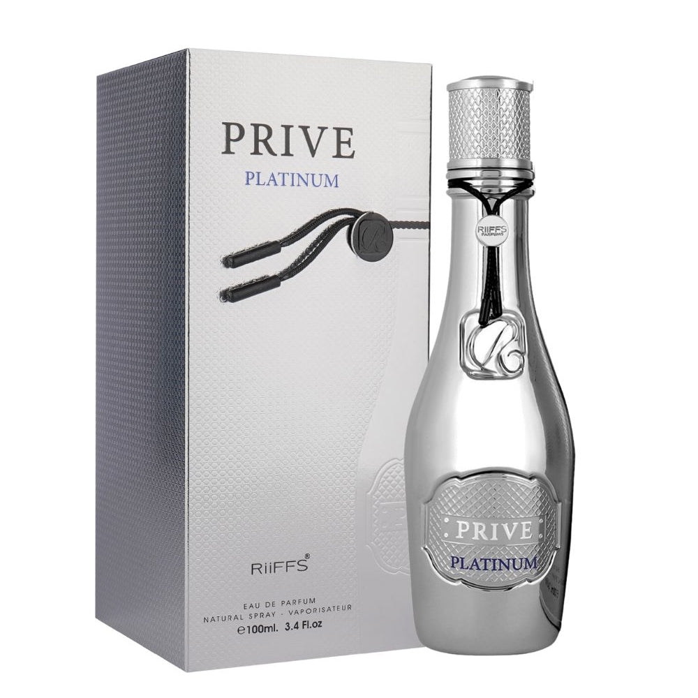 Prive Platinum Men by Riiffs Eau de Parfum - 3.4 oz - Fresh Metallic, & Woody Fragrance