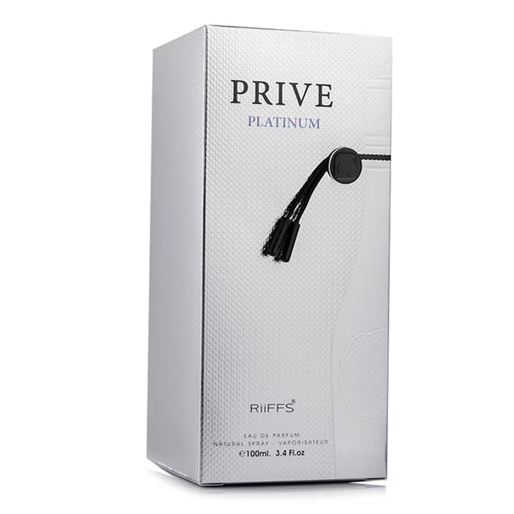 Prive Platinum Men by Riiffs Eau de Parfum - 3.4 oz - Fresh Metallic, & Woody Fragrance