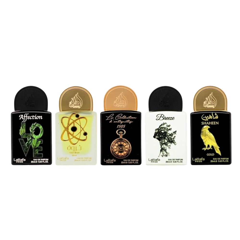 Lattafa Pride Gift Set Collection No. 1 - 5 x 0.67 oz (20ml) Luxury Eau de Parfum Sprays