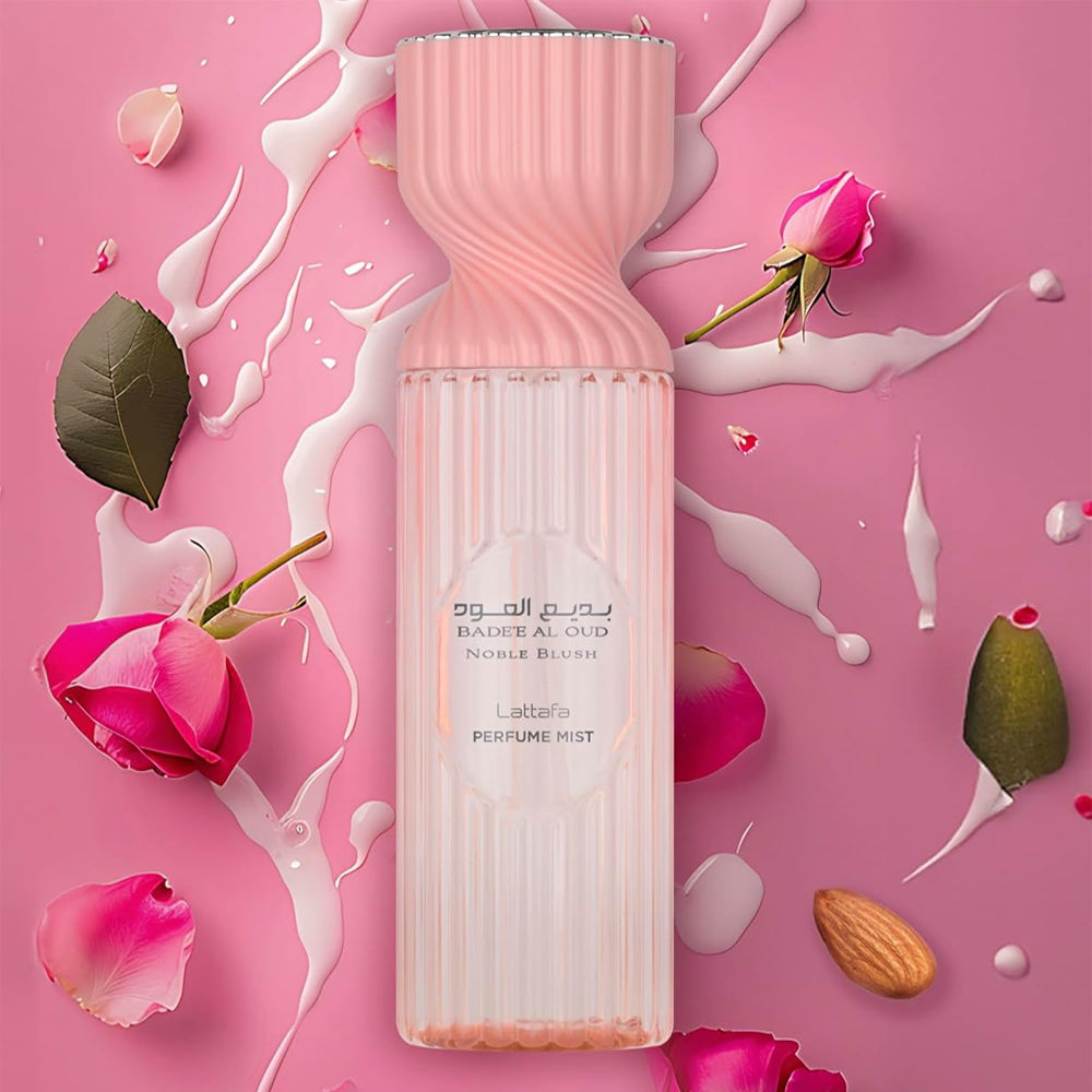 Lattafa Bade'e Al Oud Noble Blush Perfume Mist - 8.4 oz (250ml) Luxury Body Spray for Women - Delicious Rose Milk