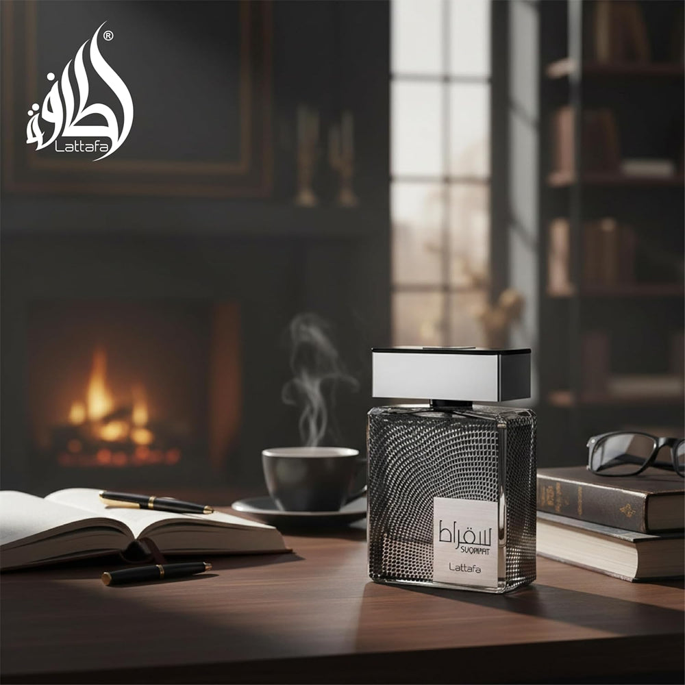 Lattafa Suqraat Eau de Parfum for Men - 3.4 oz (100ml) Luxury EDP Spray - Masculine Fragrance